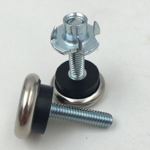 4 Stks/partij Verstelbare Been Leveling Voeten Op Massief Houten Meubels Voeten, Tafel En Stoel Levelers Benen, m6 Bout, 24Mm Base Diameter