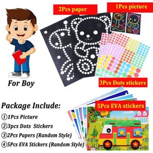 11Pcs Kinderen 3D Diy Handgemaakte Speelgoed 6 Kleurrijke Dot Mozaïek Stickers 5 Eva Sticker Kids Kleuterschool Art Craft Educatief speelgoed Zxh