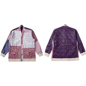 Gonthwid Bandana Paisley Patroon Japanse Kimono Vest Jassen Kleur Block Patchwork Katoen Gewatteerde Jassen Harajuku Casual Tops