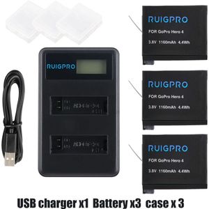 Dual Charger Voor Gopro Hero 4 Ahdbt-401 Slots Batterij Voor Gopro 4 Zwart Zilver Dubbele Usb Opladen Voor Go Pro hero Accessoires