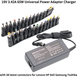 19V 3.42A 65W Universele Power Adapter Oplader Voor Acer Asus Dell Hp Lenovo Samsung Toshiba Laptop 18.5V 19.5V 20V