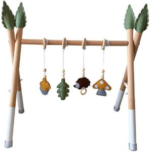 1Set Nordic Stijl Baby Gym Spelen Kwekerij Zintuiglijke Ring-Pull Speelgoed Houten Frame Baby Kamer Peuter Kledingrek Kinderkamer Decor