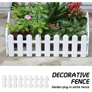 Enclosure Flower Pots Christmas Decorative Fence Plastic Fence Beautiful Gardening Lawn Festive Supplies 50*13cm White