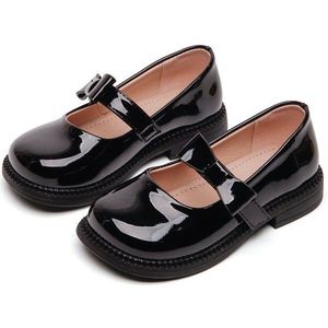 Kinderen Zwart Boog Lederen Schoenen Meisjes Prinses Prestaties Mocassins Student Flats Kids Peuter Baby Lente Herfst 02