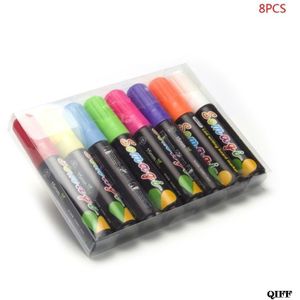 & Uitwisbare Fluorescerende Vloeistof Krijt Marker Neon Pen Voor Led Schrijfbord Bord Glas Juni 4
