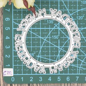 Gelukkige Verjaardag Brief Cirkel Metalen Stansmessen Woorden Voor Scrapbooking Album Verjaardagskaart Maken Papier Embossing Die Cuts