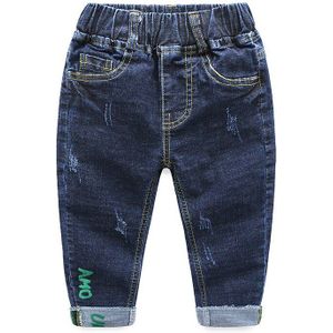Lente Herfst 3 4 5 6 8 10 12 Jaar Tiener Student Elastische Brief Broek Baby Lange Broek Denim blauwe Jeans Voor Kinderen Jongens