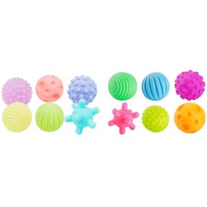 6Pcs Kids Kinderen Baby Geweven Multi Zintuiglijke Bal Set Zachte Rubberen Ballen Kleurrijke Grijpen Vaardigheden Sensorische Cadeaus Voor Baby peuter