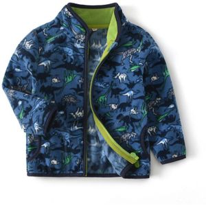 Springen Meter 2-8T Lente Fleece Volledige Mouw Jas Voor Jongens Blauw Casual Dinosaurussen Jas Kids Vest dieren Sweatshirts