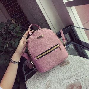 Pu Lether Schouders Kleine Rugzak Soild Kleur Mini Schooltas Vrouwelijke School Boekentas Mochila Feminina Rugzak Vrouwen Mochilas