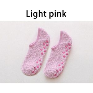 1 Paar Vrouwen Winter Warm Fleece Vloer Sokken Indoor Anti-Slip Korte Boot Sokken Effen Slippers Bed Sokken