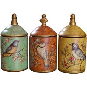 Vintage Keramische Keuken Bus Potten Opslag Flessen Retro Thee Snoep Tin Suiker Pot Organizer Geschilderd Opslag Jar Blikjes Koken