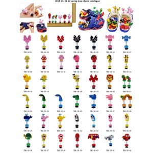 100Pcs U Geselecteerde 3D Lente Schoen Ornamenten Cartoon Dieren Cars Bowknots Snoep Sandaal Accessoires Jongens Meisjes Favor