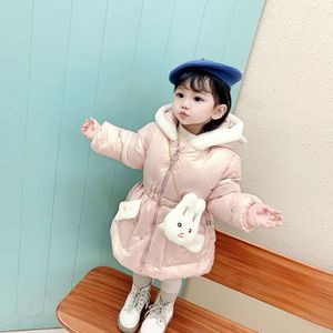 Mooie Baby Meisje Winter Bovenkleding Peuter Warme Jas Solid Met Hooded Kinderen Winterjas 1-3Y Kids Jassen Voor meisjes
