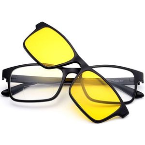 Iboode Bifocale Leesbril Met Magnetische Gepolariseerde Clip Op Zonnebril Mannen Nachtzicht Drving Zonnebril Vrouwen 3 Lens