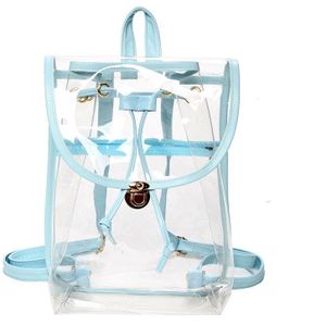 Mode Vrouwen Rugzak Tas Dame Transparant Pvc Rugzak Casual Schouder Schooltas Meisjes Mode Grote Reistas Waterdicht