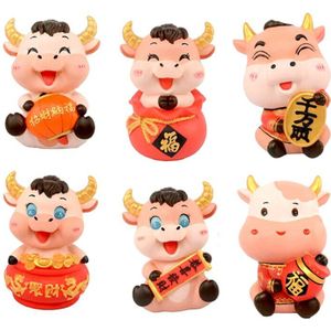 Koe Beeldjes Jaar Van Ox Standbeeld Diy Coloring Spaarpot Ornament Chinese Jaar