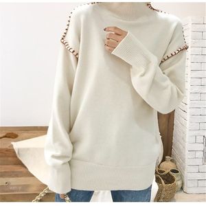 Trui Elegante Truien Gebreide Vrouwen Japan Stijl Losse Warme Vrouwelijke Knitwear Lange Mouwen Casual Wollen Jumper Herfst