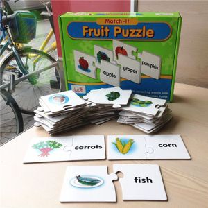 Engels fruit groente woord leren kaart papier puzzel brief voor kinderen brain games speelgoed kids gratis woord sudoku puzzel