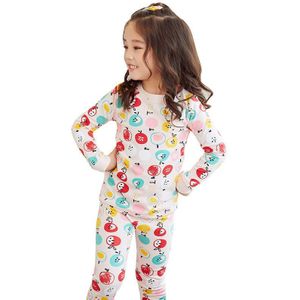 Kinderen Winter Casual Lange Mouw Ondergoed Meisje Vruchten Print Pyjama Nachtkleding Nachtkleding Suits