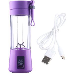 380Ml 2/4 Blades Mini Usb Oplaadbare Draagbare Elektrische Fruit Juicer Smoothie Maker Blender Machine Sport Fles Sap Cup