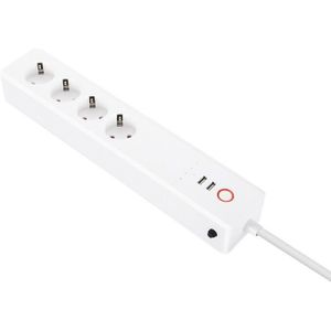 Wifi Smart Power Strip 4 Eu Plug Outlets Met 4 Usb-poort Stopcontact 1.5M Extension App Voice Control met Alexa Google Thuis