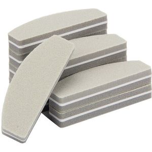 10Pcs Nail File 100/180 Half Moon Mix Kleur Nail Schuren Blokken Pedicure Manicure Care Nail Art Polijsten Gereedschap