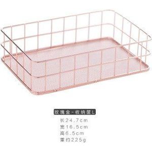 Rose Goud Iron Art Nordic Make Organizer Mand Eyeliner Brush Set Opslag Cup Kaptafel Make-Up Cosmetische Organizer Box