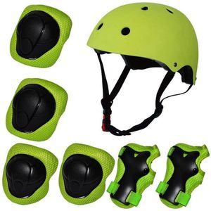 7Pcs Kinderen Outdoor Sport Scheenbeschermers Ademend Jongens Meisjes Schaatsen Skateboard Fiets Loopfiets Beschermende Leveringen Set