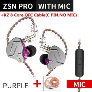 Kz Zsn Pro 1DD 1BA Hybride Technologie In Ear Oortelefoon Hifi Metal Bass Oordopjes Sport Noise Cancelling Headset Zsx ZS10 pro Edx Zst