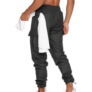 Mannen Running Sport Broek Skinny Joggingbroek Multi-Pocket Trackpants Gym Fitness Training Broek Mannelijke Tennis Sportkleding