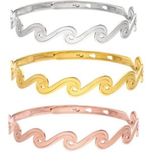 Mavis Haas Wave Bangle Hawewe Rvs Verstelbare Wave Armband Strand Accessoires Sieraden Als Lady