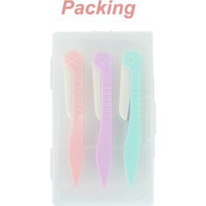 3Pcs Wenkbrauw Trimmer Mini Draagbare Inklapbare Haar Remover Facial Body Wenkbrauw Scheermes Haar Schoonheid Cosmetische Unisex Trimmer Gereedschap