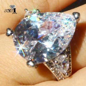 Yayi Sieraden Princess Cut 12 Ct Wit Zirkoon Zilveren Kleur Verlovingsringen Bruiloft Hart Ringen Meisjes Party Verstelbare Ringen