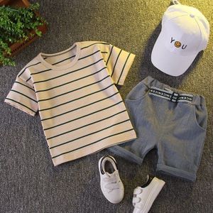 Jongen Baby Kleding Zomer Peuter Set Gestreept T-shirt + Shorts Katoen Kinderen Kleding Korte Mouw Outfit 1 2 3 4 Jaar