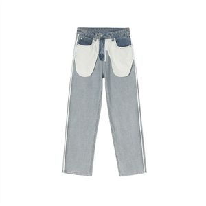 Mannelijke Japan Korea Stijl Streetwear Hip Hop Vintage Mode Denim Broek Mannen Reverse Casual Rechte Jeans Broek