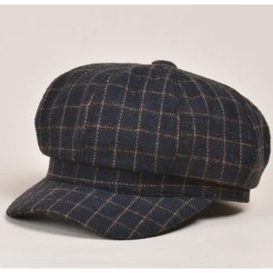 Krantenjongenspet Voor Vrouwen Plaid Wollen Britse Vintage Baker Jongen Cap Casual Schilder Zwart Grijs Kaki Flat Cap