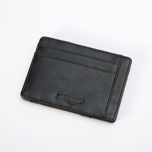 Mode Mini mannen lederen magic wallet vrouwen Slim purse kleine credit kaarthouder voor man 5 kleuren