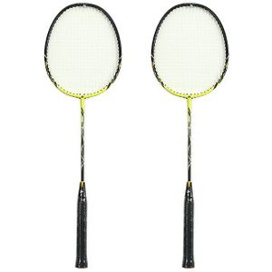 HENBOO 1 paar Badminton Racket Standaard Ijzer Legering Professionele Training Racket Carbon Badminton Ultralight Fiber Grips