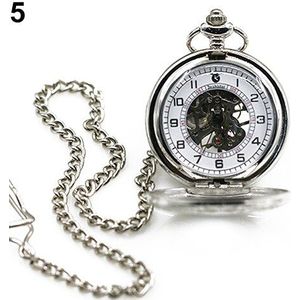 Unisex Vintage Arabische Cijfers Retro Stijl Bronzen Mechanische Pockets Horloge Romeinse Cijfers Quartz Ketting Zakken