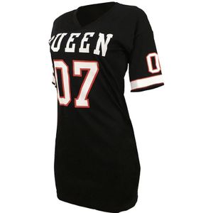 Queen Letters Printing Vrouwen Sexy Bodycon Mini Jurk Casual Korte Mouwen Slanke Werk Mode Bodycorn Jurken