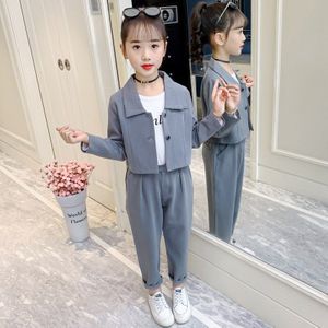 Kinderen Pak Voor Meisjes Formele Broek Past Voor Tieners 2Pcs Blazer Set Plaid Kinderen Blazer 4 5 7 9 11 13T Mode Bruiloft