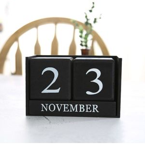 Vintage Houten Perpetual Kalender Blok Planner Permanente Desktop Organizer Diy Agenda Jhp-Best