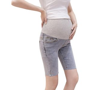 Zwangere Vrouwen Broek Korte Jeans Slim Stretch Mode Hoge Taille Capri-Broek Zomer Kleding Voor Vrouwen Moederschap Kleding 1098