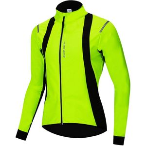 WOSAWE Soft Shell Fleece fietsen Jassen Winter MTB Bike Ademende Groen Windjack Winddicht Waterdichte Zakken Bike Jacket