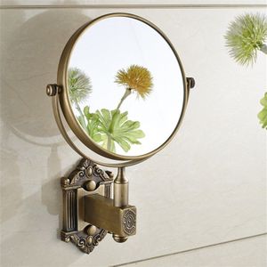 Bad Spiegels Antiek Messing 3 X Vergrootglas Spiegel 6 Inch ronde Muur Spiegel 2 Gezicht Make Cosmetische Spiegel Badkamer Spiegel 9136 K