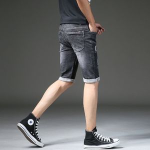 Mannen Kleding Mannen Ripped Denim Shorts Zomer Jeans Straight Stretch Zwart Grijs Stijl Verontruste Bermuda Jean Mannelijke 36