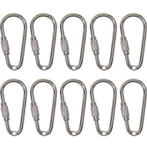 10x Locking Karabijnhaak Karabijnhaak Lente Quick Schroef Staal Carbine Apparatuur