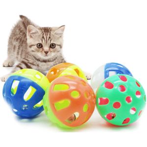 1pc Katten Speelgoed Hollow Bel Grappige Plastic Interactieve Bal Tinkle Puppy Spelen Producten Dia 3 Cm Huisdieren Favoriete Accessoires