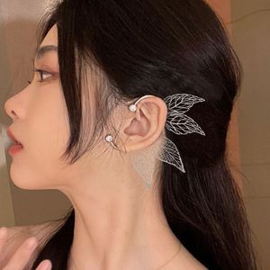 Harajuku Stijl Hollow Leaf Ear Clip Oorbellen Voor Meisjes Vrouwen Geen Piercing Rose Bloem Oor Manchet Party Sieraden